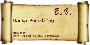 Barka Versény névjegykártya
